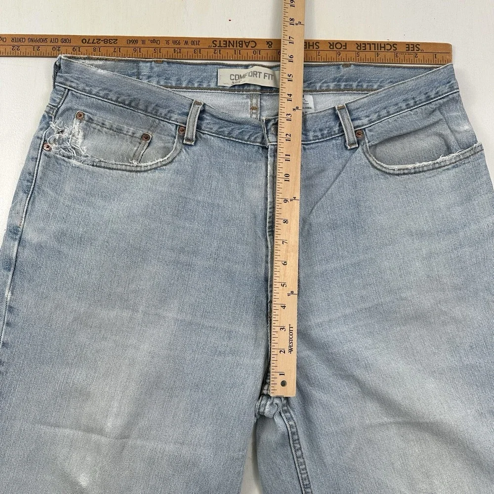 VTG‎ Levi's 560 Comfort Fit 38x34 Tapered Loose Jeans Light Wash Distressed Y2K